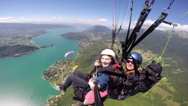 A long awaited highlight - flying my niece on the tandem in Annecy.